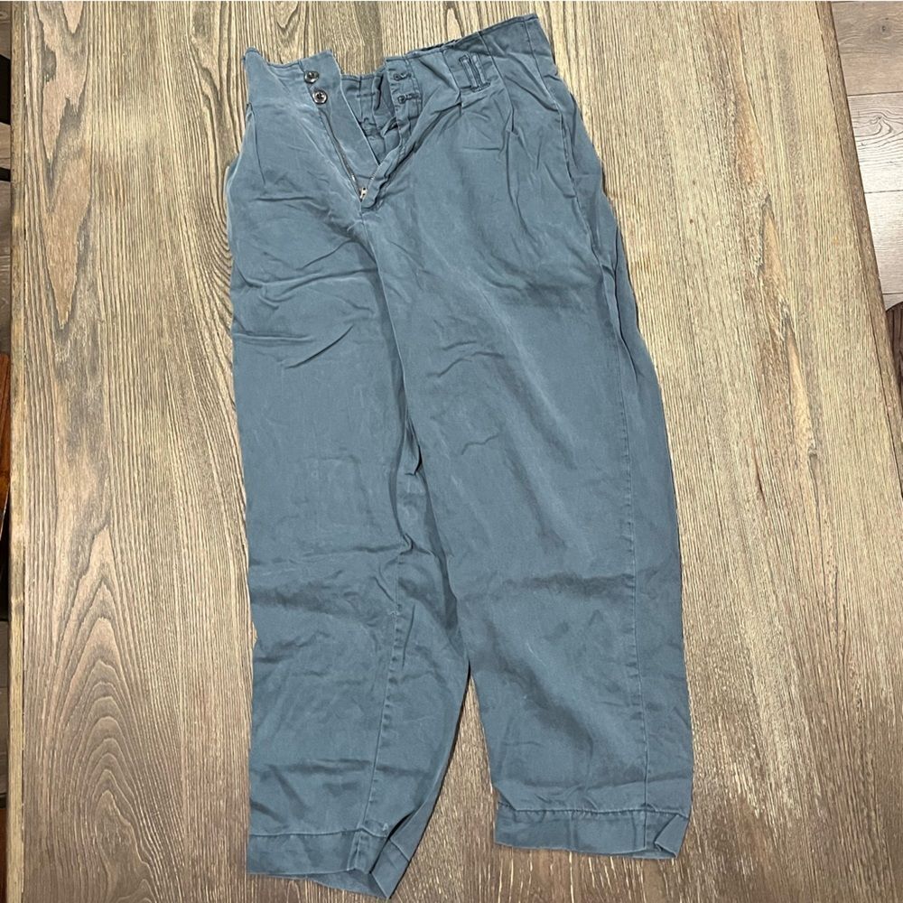 Urban Outfitters Paperbag Pants Wide Leg High Rise Side Pockets Blue Medium